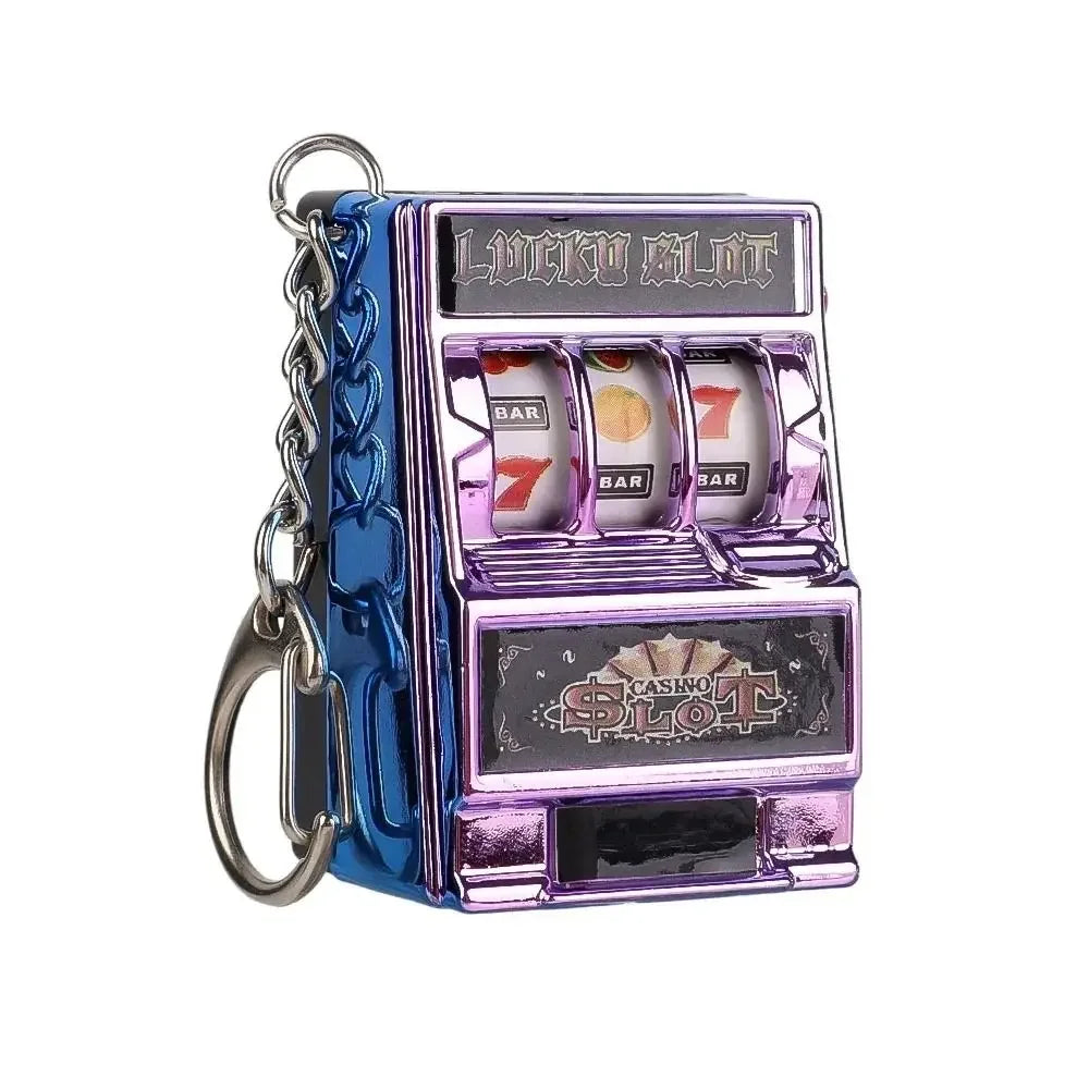 Mini Gambling Slot Machine Key Chains Creative Arcade Pocket Fruit Lucky Jackpot Gadget Antistress  Funny Games Keychain Ring
