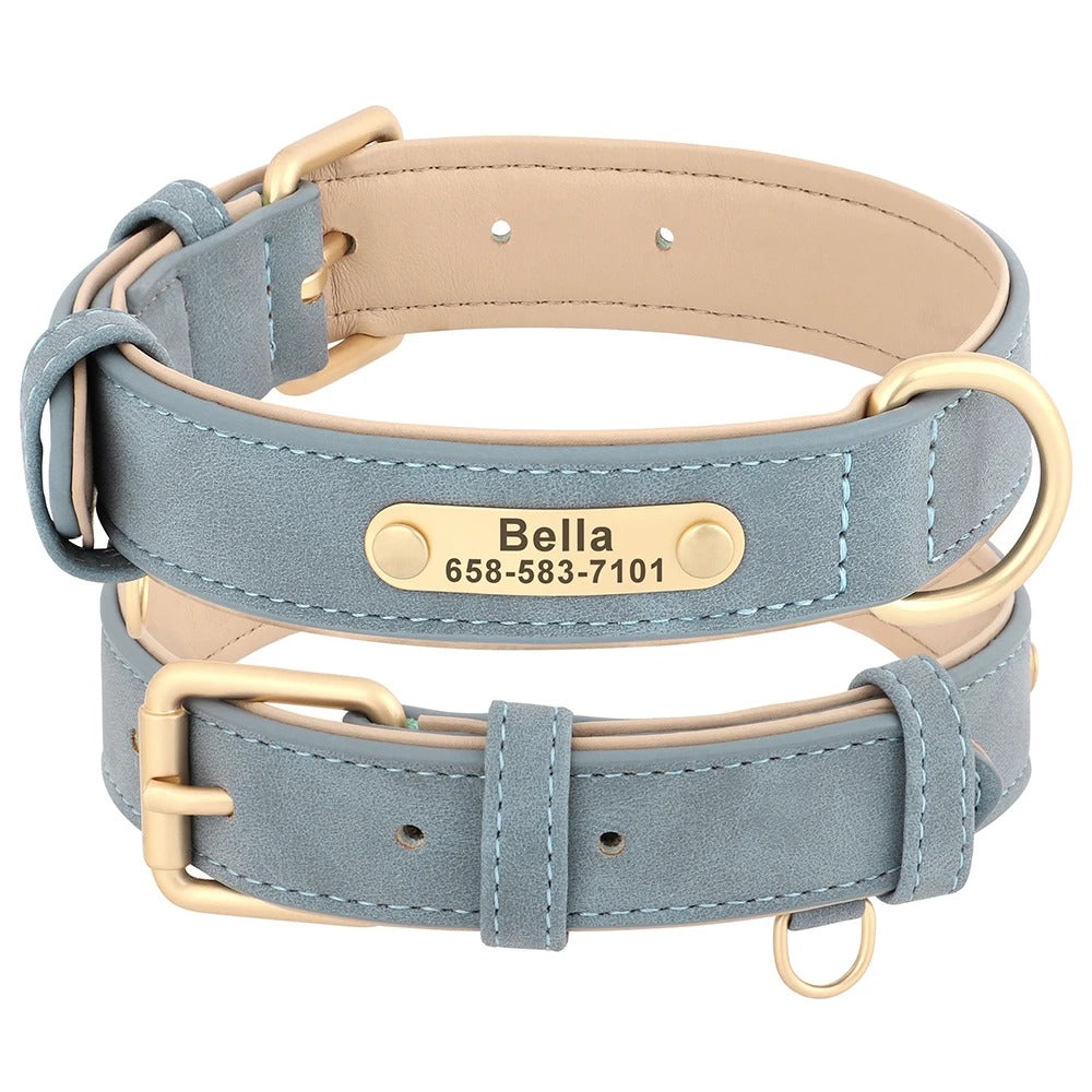 Custom Engraved Heritage Leather Dog Collar